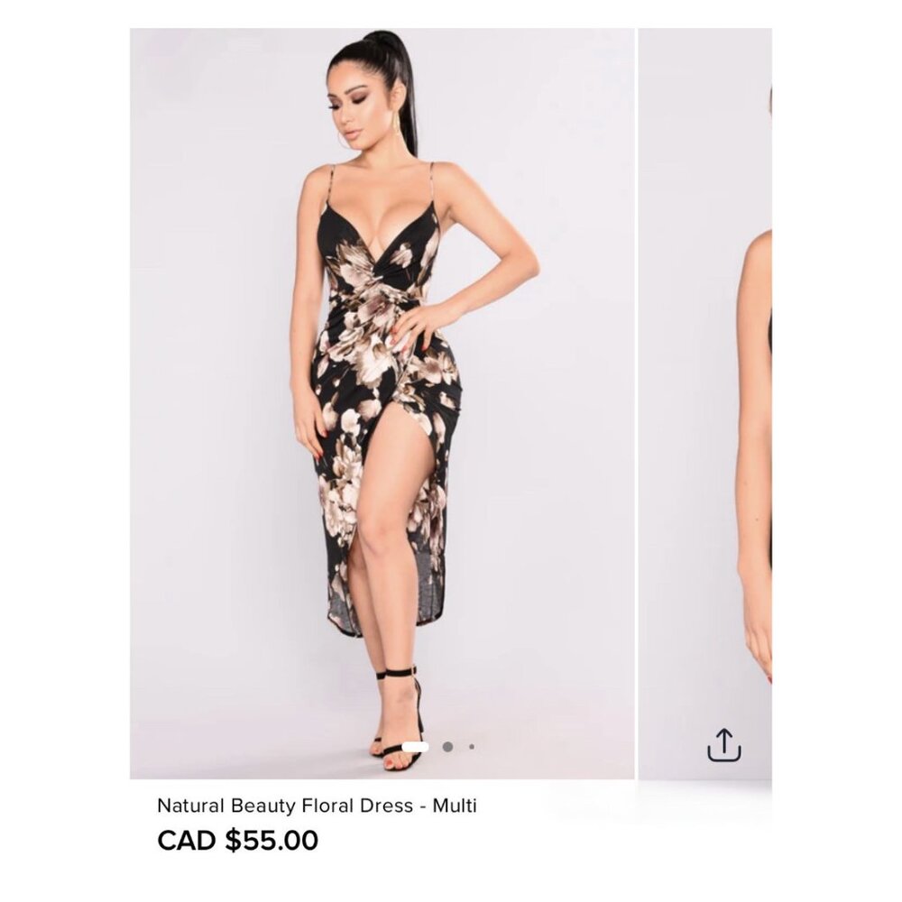 NWT - Fashion Nova Floral Midi Dress (XS)
